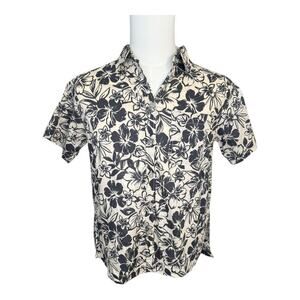 NEW American Eagle Men's XS Black Floral Short Sleeve Button-Up Shirt Casual NWT